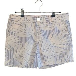 Tommy Hilfiger Shorts White Blue Palm Print Casual Summer Beach Vacation‎ Size 4